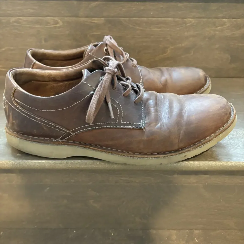 Rockport Shoes Mens Size 12 Brown Leather Oxford Casual Comfort Cabot Plain Toe